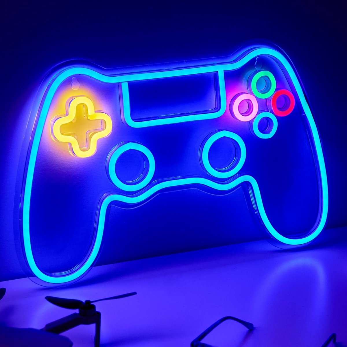 SnelShoppen - NELUX Gaming Neon Sign LED Lamp - Neon Game Controller - Dimmbare Wandverlichting voor Jongenskamer - LED Nachtlamp voor Gamers - USB Aa