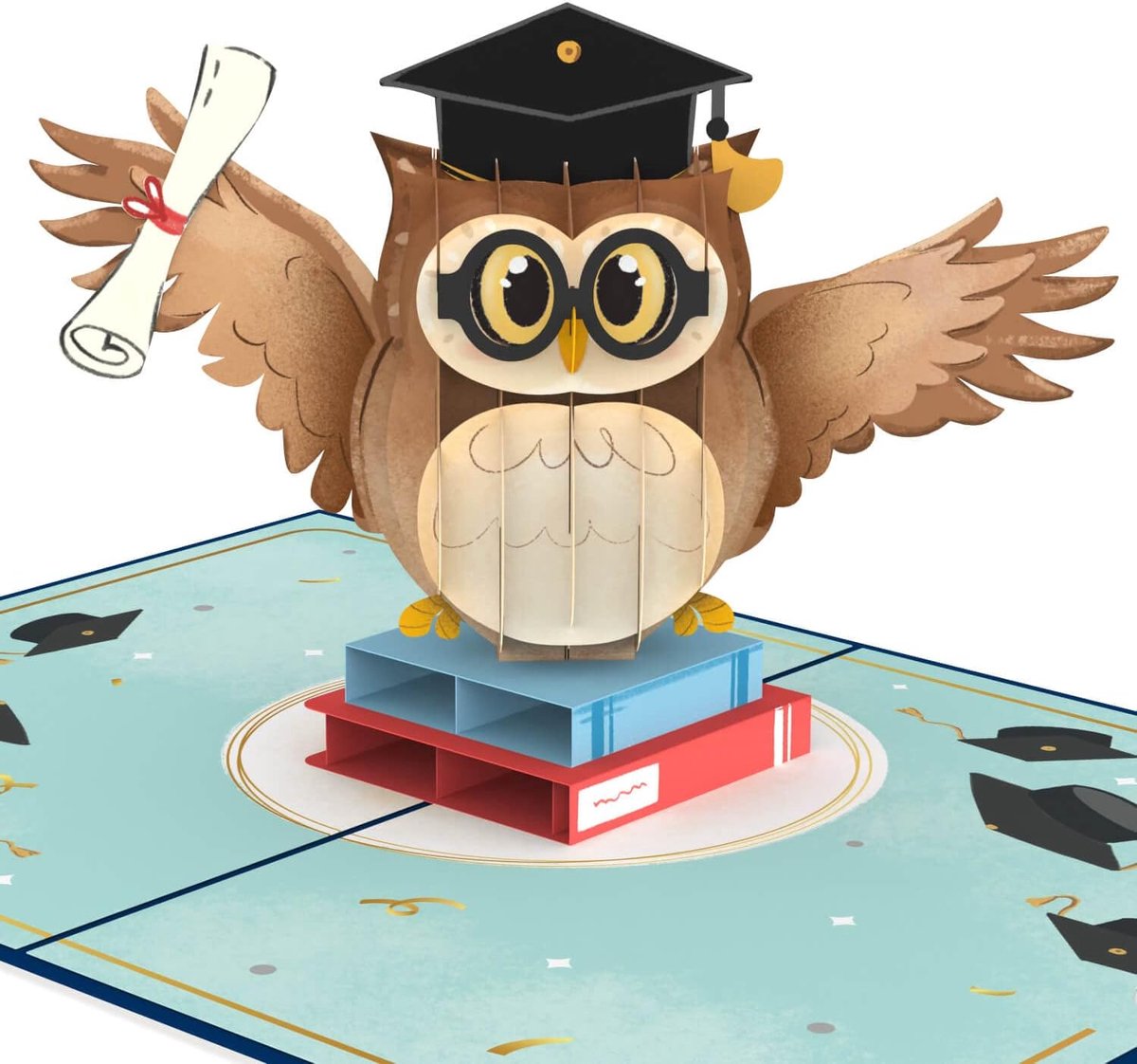 SnelShoppen - Papercrush Uhu Pop-up Card met Doktorshoed - 3D Verjaardagskaart voor Afstuderen, Bachelor, Master - Origineel Geld Cadeau voor Examens