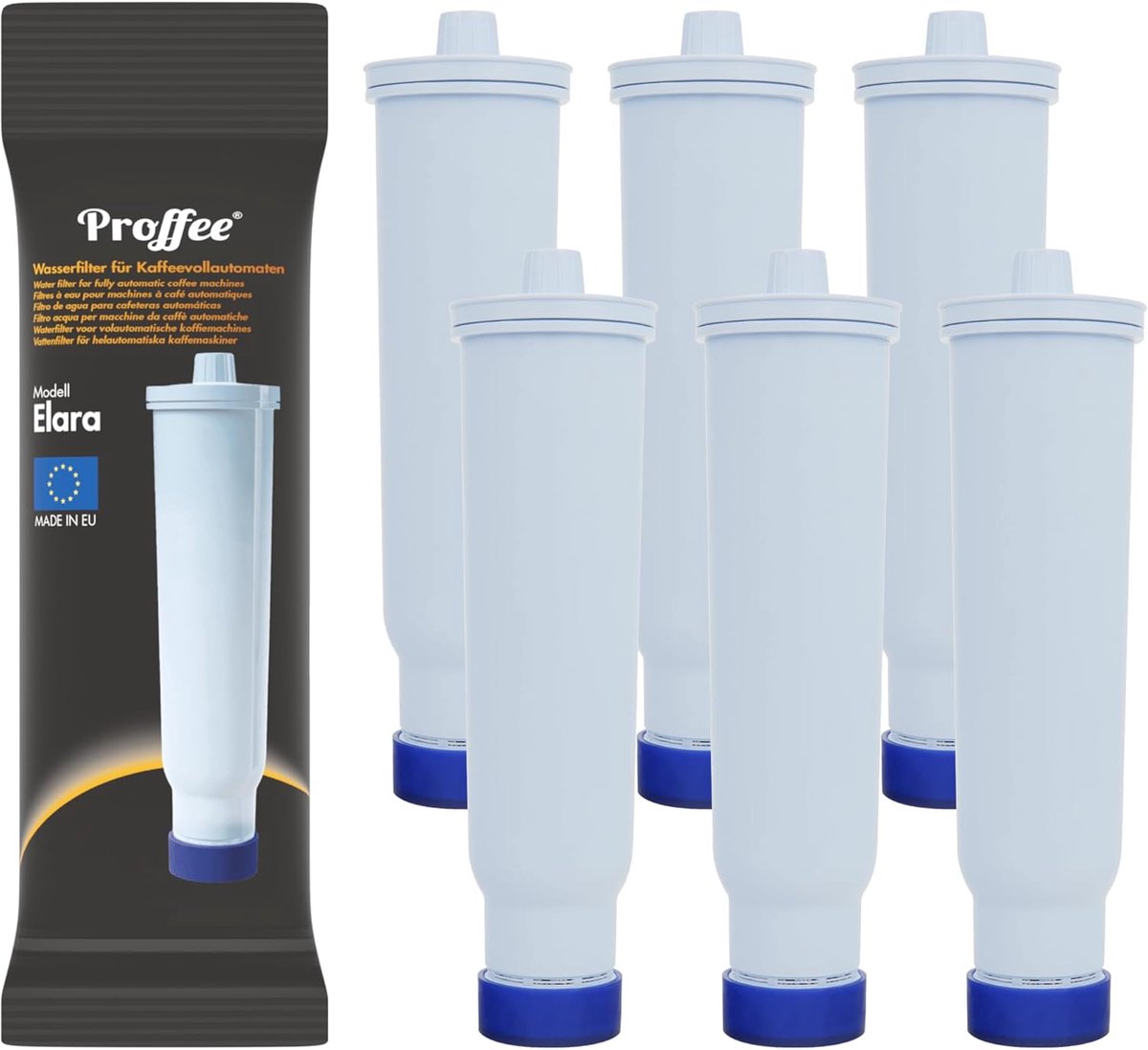 SnelShoppen - 6x Waterfilters Compatibel met Jura Blue 71311 71312 voor ENA, GIGA en IMPRESSA - Vermindert Kalk, Chloor en Geuren - EU Product