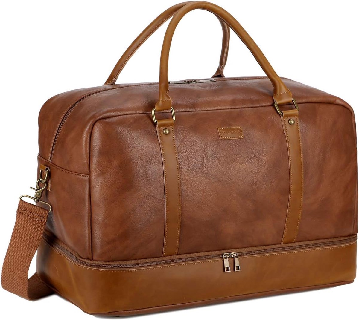 SnelShoppen - Grote reistas van kunstleer - Handbagage Weekendtas met schoenenvak voor heren - Ruime reistas voor vakantie, sport en weekenduitjes - H