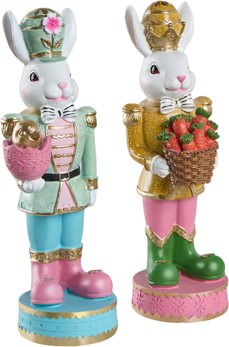 SNAVE - Decoratieve figuren set van 2 - Meerkleurig - Hars