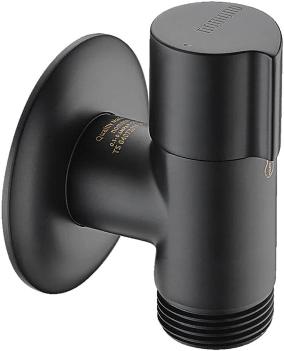 SnelShoppen - Device Valve voor Vaatwassers, Wandhoek Ventiel G1/2" naar G3/4" (Matte Zwart) voor Ruimtebesparende Waterverbinding in Keuken