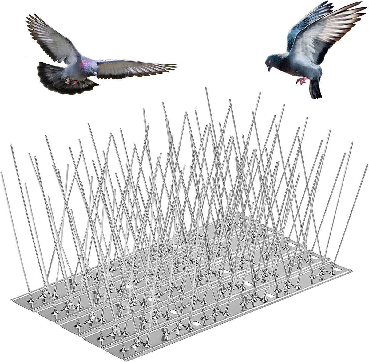 SnelShoppen - Pack van 10 Pigeon Skewers, 3.3m, Duurzame RVS Vogelbescherming, Ideaal voor Daken en Raamrails
