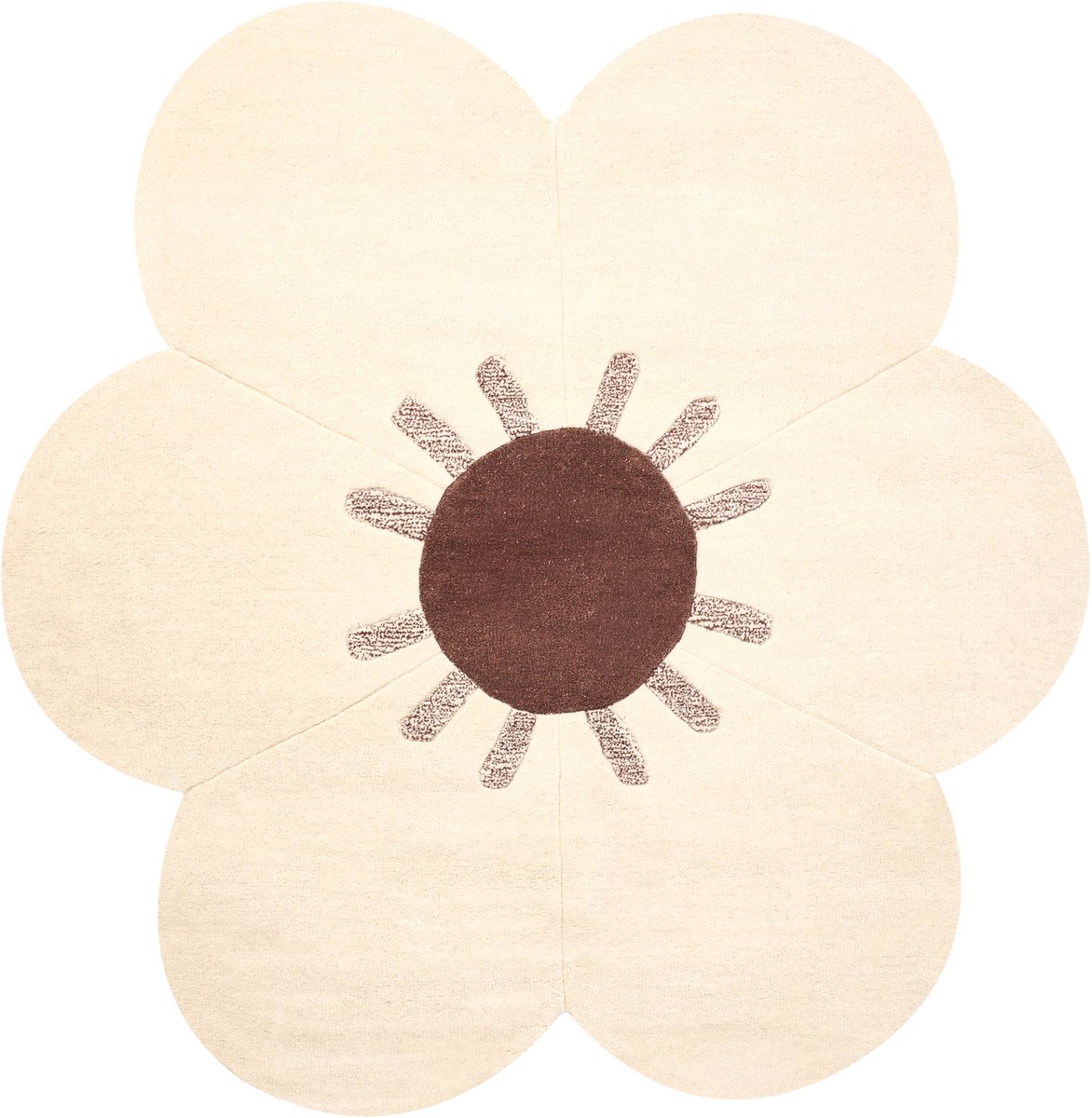 MANALI - Vloerkleed - Beige- 140 x 140 cm - Wol