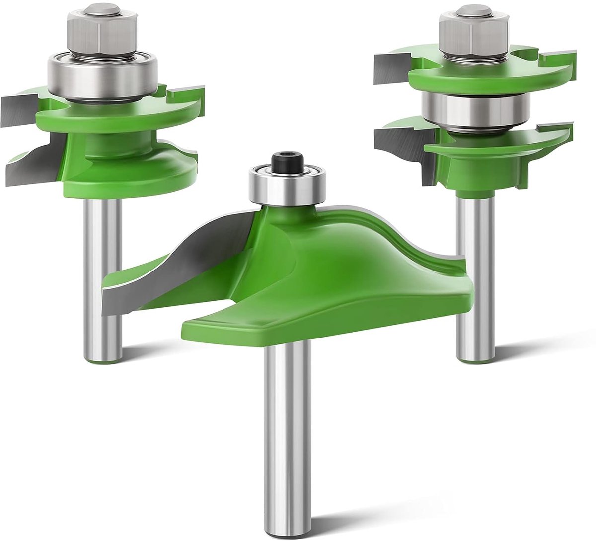 SnelShoppen - 3-delige Raised Panel Cabinet Door Router Bit Set 8mm Schacht, Houtbewerkingsfrezen, C3 Carbide CNC Router Gereedschap voor Deuren