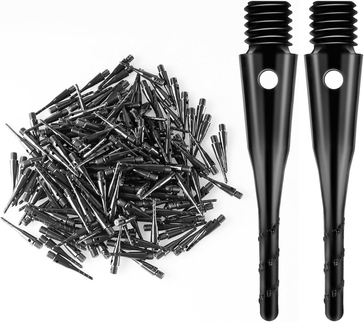 SnelShoppen - Soft Tip Dart Points 200 Pack - Zachte Dartspijkers - Hoogwaardige Nylon - Ideaal voor Feesten en Spelletjes - Zwart