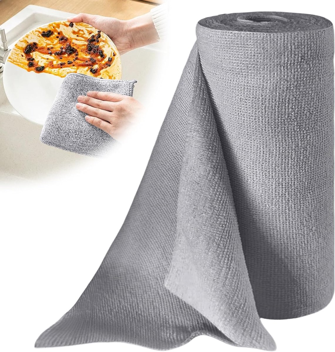 SnelShoppen - 50 Microfibre Schoonmaakdoeken 30x30 cm - Afbreekbare Microvezeldoeken - Wasbaar en Herbruikbaar - Absorberend voor Auto, Keuken en Thui
