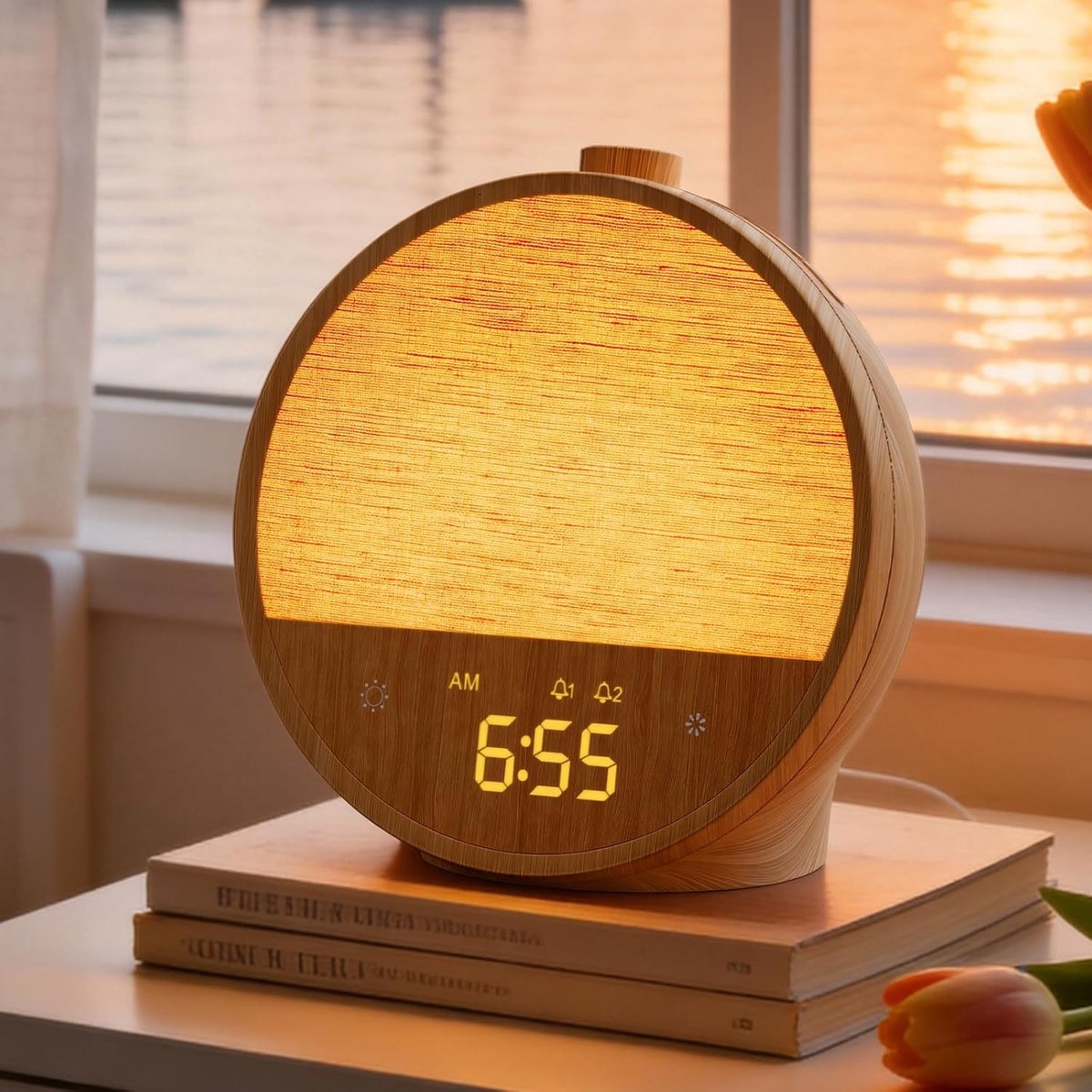 SnelShoppen - Daylight Alarm Clock met Sunrise Licht, Natuurlijke Geluiden en RGB Nachtlamp voor Kinderen en Volwassenen, Soft Alarm Klok voor Slaapka