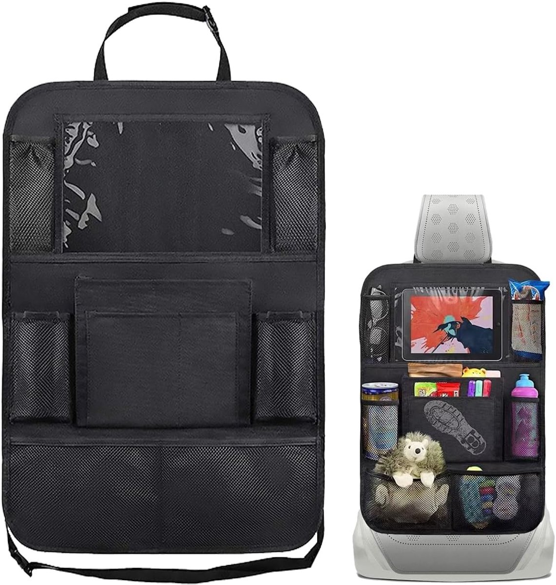 SnelShoppen - Auto Achterbank Organiser met 10 Vakjes, Waterdichte Oxford Stof, Multifunctionele Opbergzak voor Tablet, Speelgoed, Boeken - Ideaal voo
