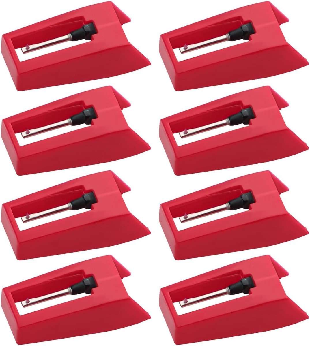 SnelShoppen - 8 Pcs Turntable Needles - Duurzame Vervangnaalden voor Platenspelers - Inclusief Duidelijke Beschermcovers - Ideaal voor Vinyl Record Sp