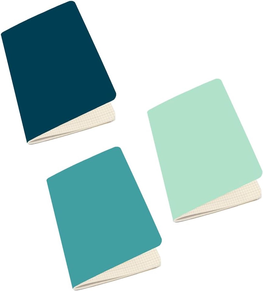 SnelShoppen - Set van 3 A4 Notebooks met Geruit Binnenwerk, Hoogwaardige Italiaanse Papier, Dikke Bladen, Ideaal voor Notities, Dagboek, School en Dag