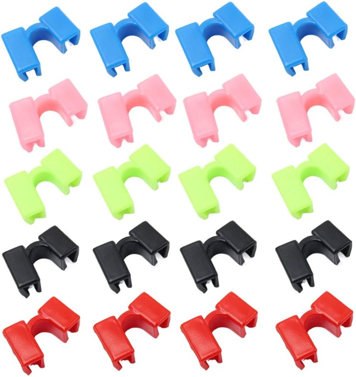 SnelShoppen - 20 stuks Herbruikbare Eetstokjes Helper voor Kinderen en Volwassenen - Training Eetstokjes - Scharnieren - Blauw, Rood, Chartreuse, Roze