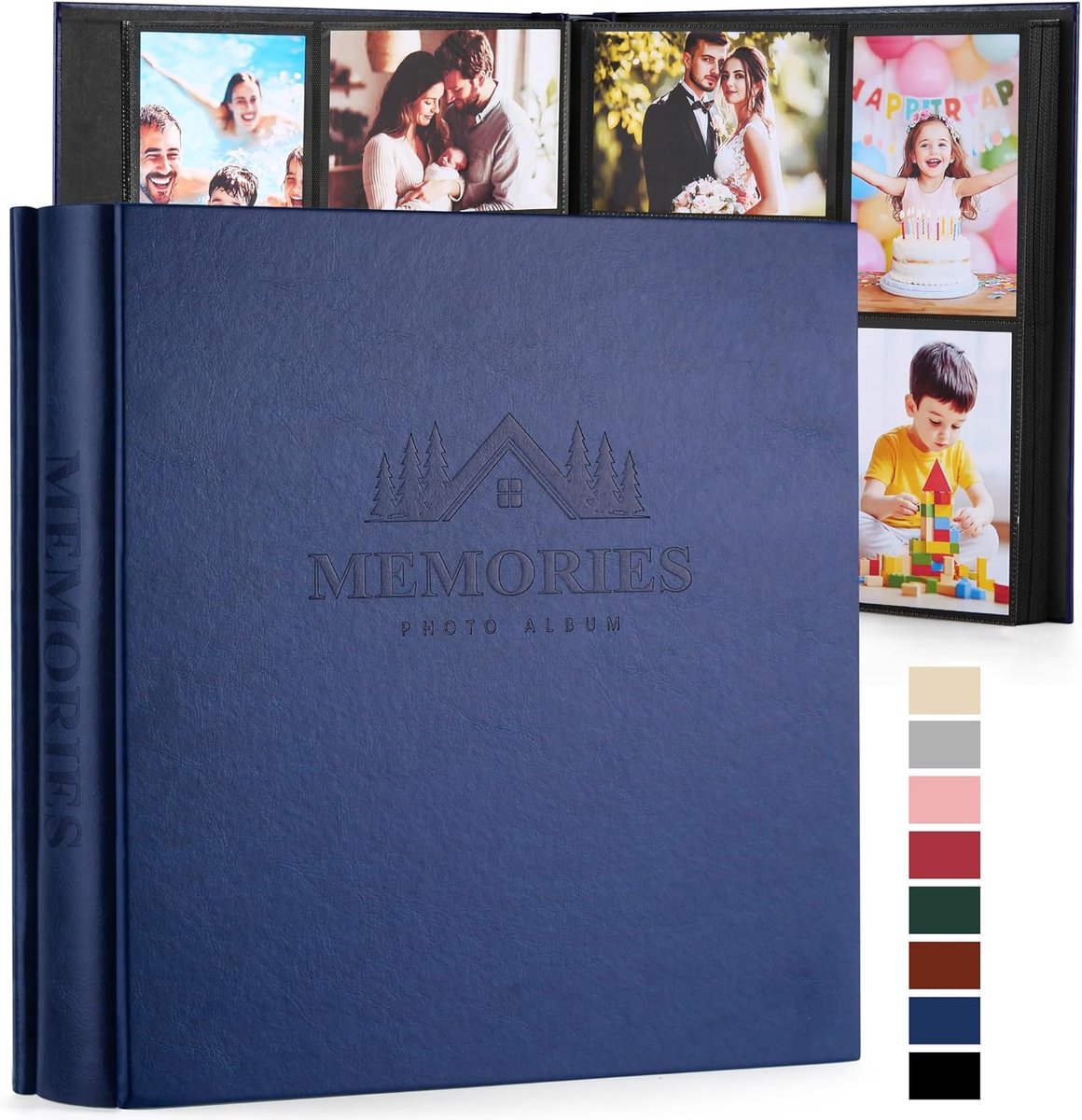 SnelShoppen - DazSpirit Fotoalbum 10 x 15 cm voor 600 Foto's - Luxe Insteekalbum van Kunstleer met Reliëf - Perfect voor Bruiloft, Baby, Familie Herin