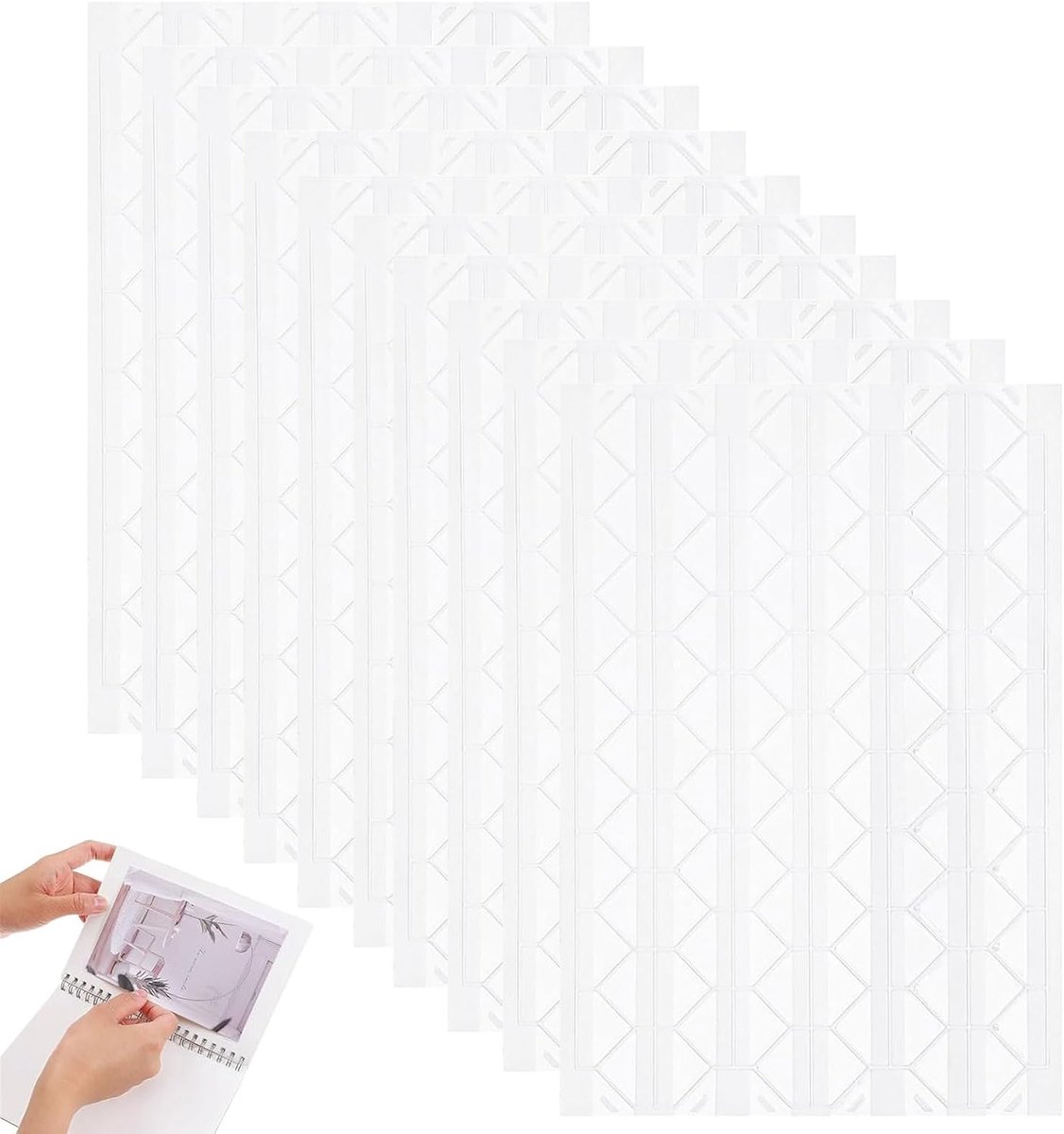 SnelShoppen - Zelfklevende Fotohoeken Transparant PVC - 1020 Stuks Driehoekige Stickers - Perfect voor Fotoalbums, Scrapbooking, Dagboek, Doe-Het-Zelf