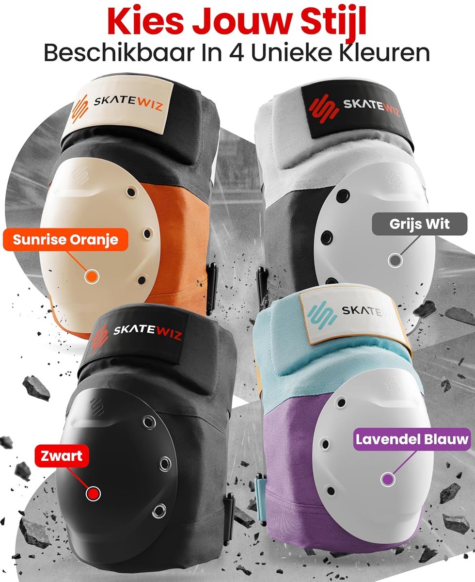 SnelShoppen - Inline Skates Beschermers Volwassenen - Knie- en Handbeschermers - Skate Bescherming Set L Zwart - Veilig Skaten - Perfect voor Skateboa