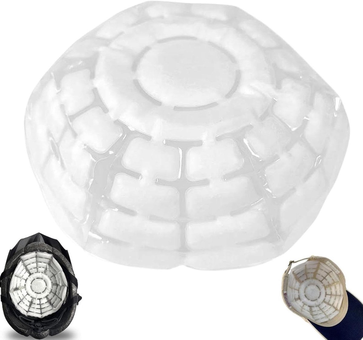 Helm Koel Pad - Hoed Inzetstuk - Buitenactiviteiten - Directe Koeling - 25 cm Diameter - Wit