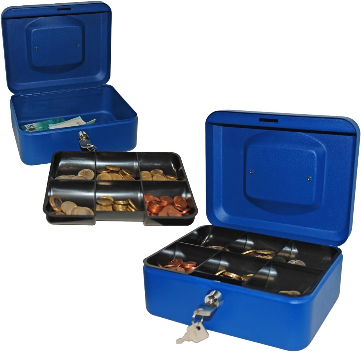 CLGP® Geldkistje Brandwerend - Kluis met Sleutel -Donkerblauw