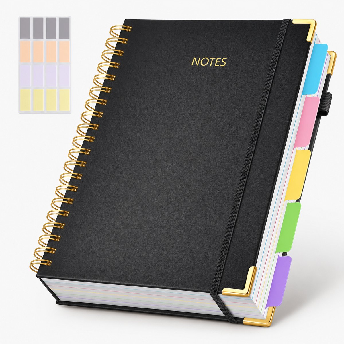 VHV Notitieboek A5 - Dagboek – Planner -180 pagina's – Met uitneembare tussenschotten – Voor werk, studie, notities maken, dagboekschrijven - Zwart