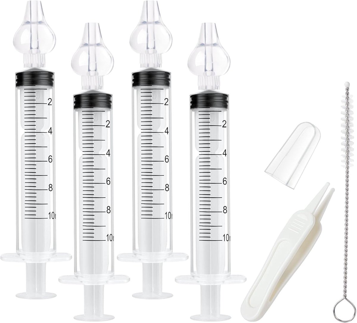 SnelShoppen - 4x Baby Neusirrigator - Professionele Nasale Spuit voor Baby's - Handmatig met Silicone Neus - Wasbaar en Herbruikbaar - Veilig en Comfo