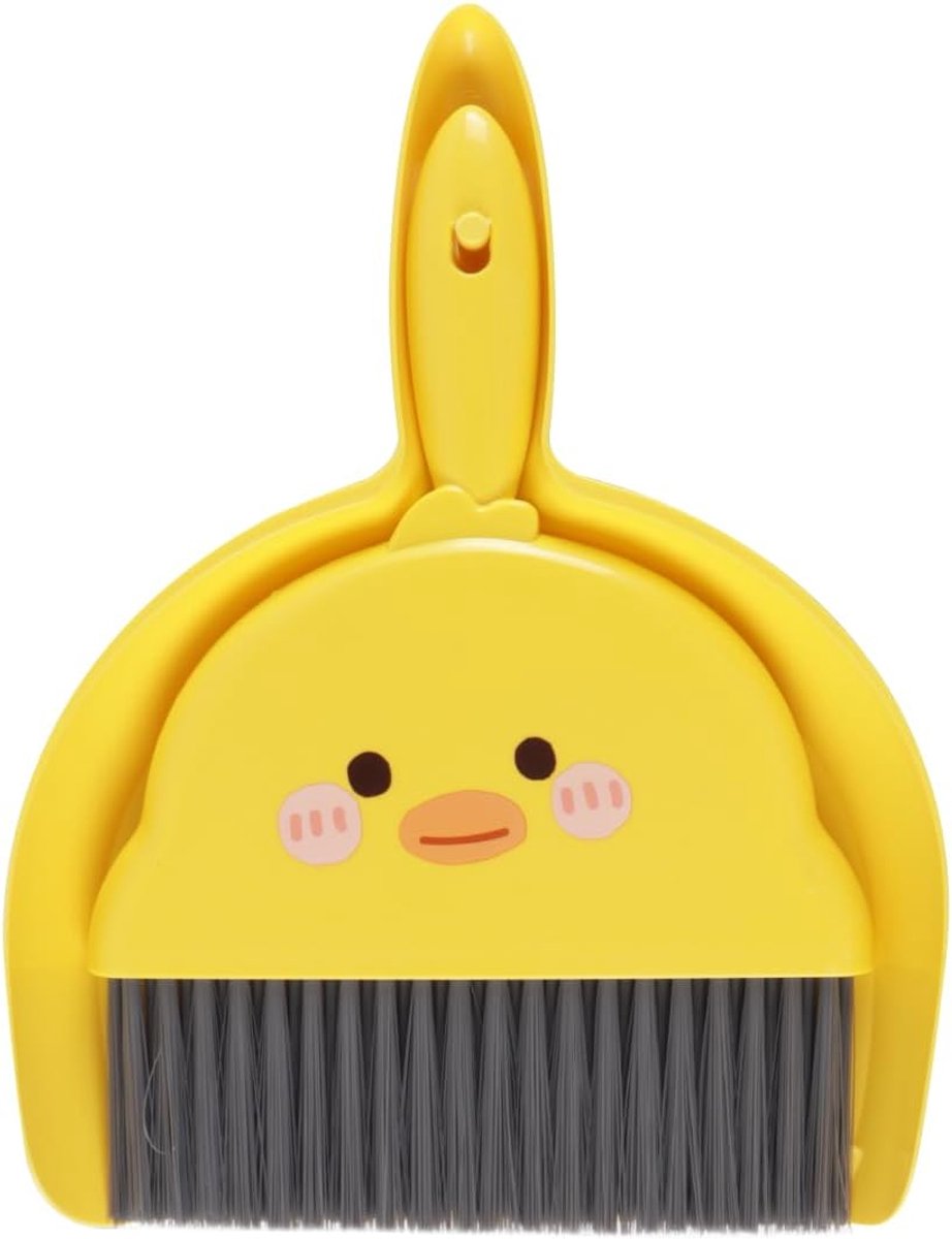 SnelShoppen - Mini Broom and Dustpan Set voor Thuis en Kantoor - Haan Design - PET Borstels - Lichtgewicht PP Materiaal - 18x23.5cm - Perfect voor Kle