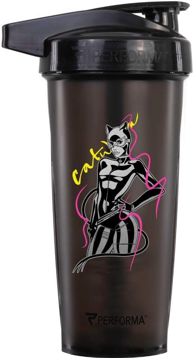 SnelShoppen - Performa Shakers 800ml - Catwoman Black - Villain Series Shaker voor Sport, Feest, en Reizen - Lichtgewicht en Handzaam - Mixers en Acce
