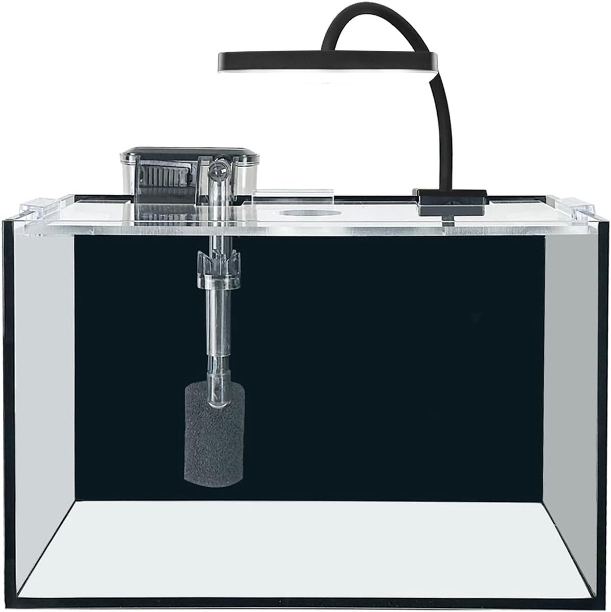 SnelShoppen - 11L Ultra Bright Aquarium Set met LED Verlichting, Filter, Zand en Steen, Regenwoud Stijl, 30 x 18 x 20 cm, Perfect voor Beginners