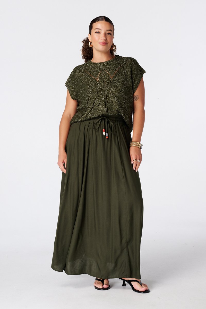 MS Mode Rok Maxi rok met elastische taille