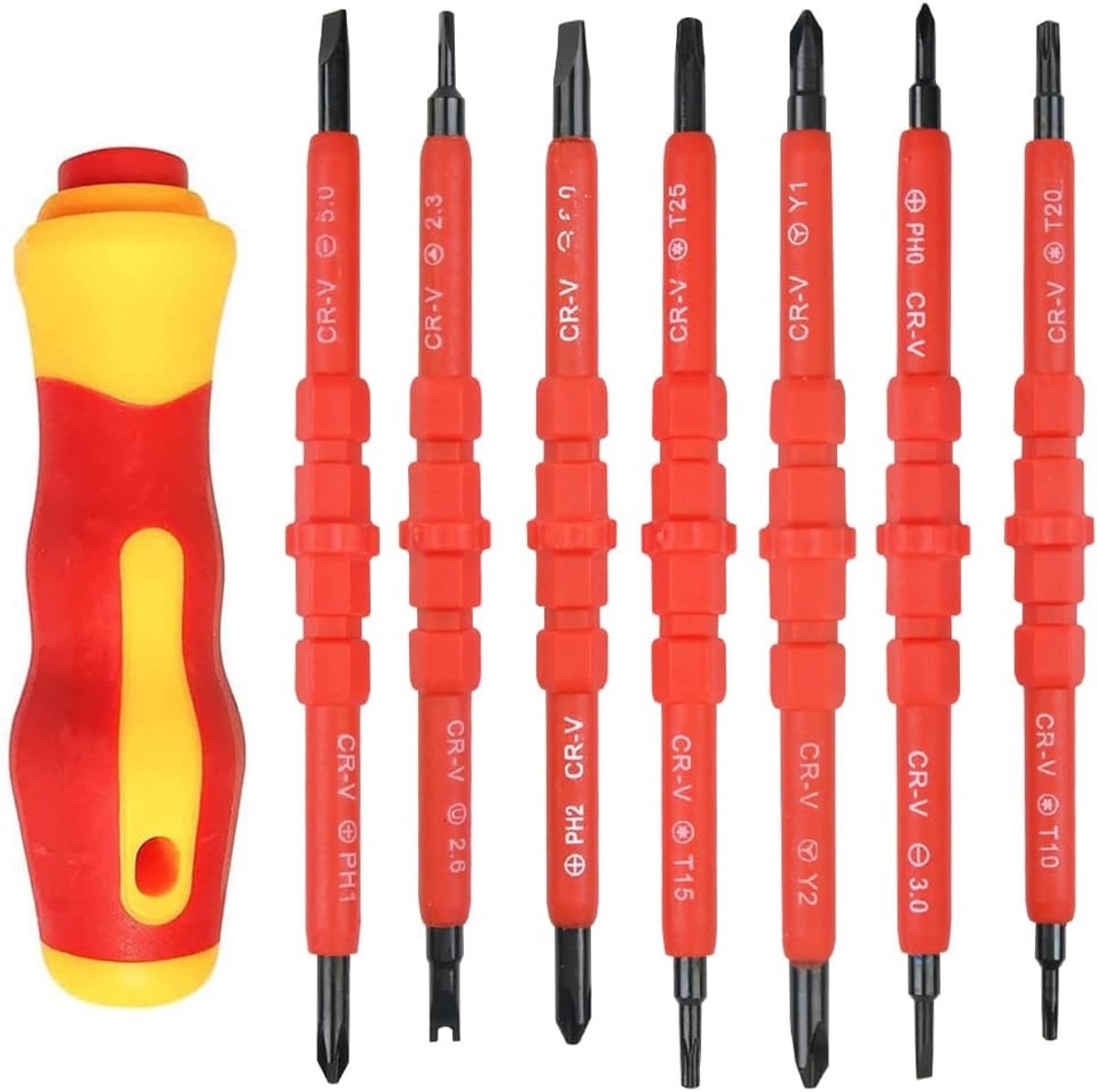 SnelShoppen - Insulated Screwdriver Set 7tlg - Chrome Vanadium Steel, Magnetische Schroevendraaiers met Zachte Handgreep voor Elektrisch Werk, Onderho