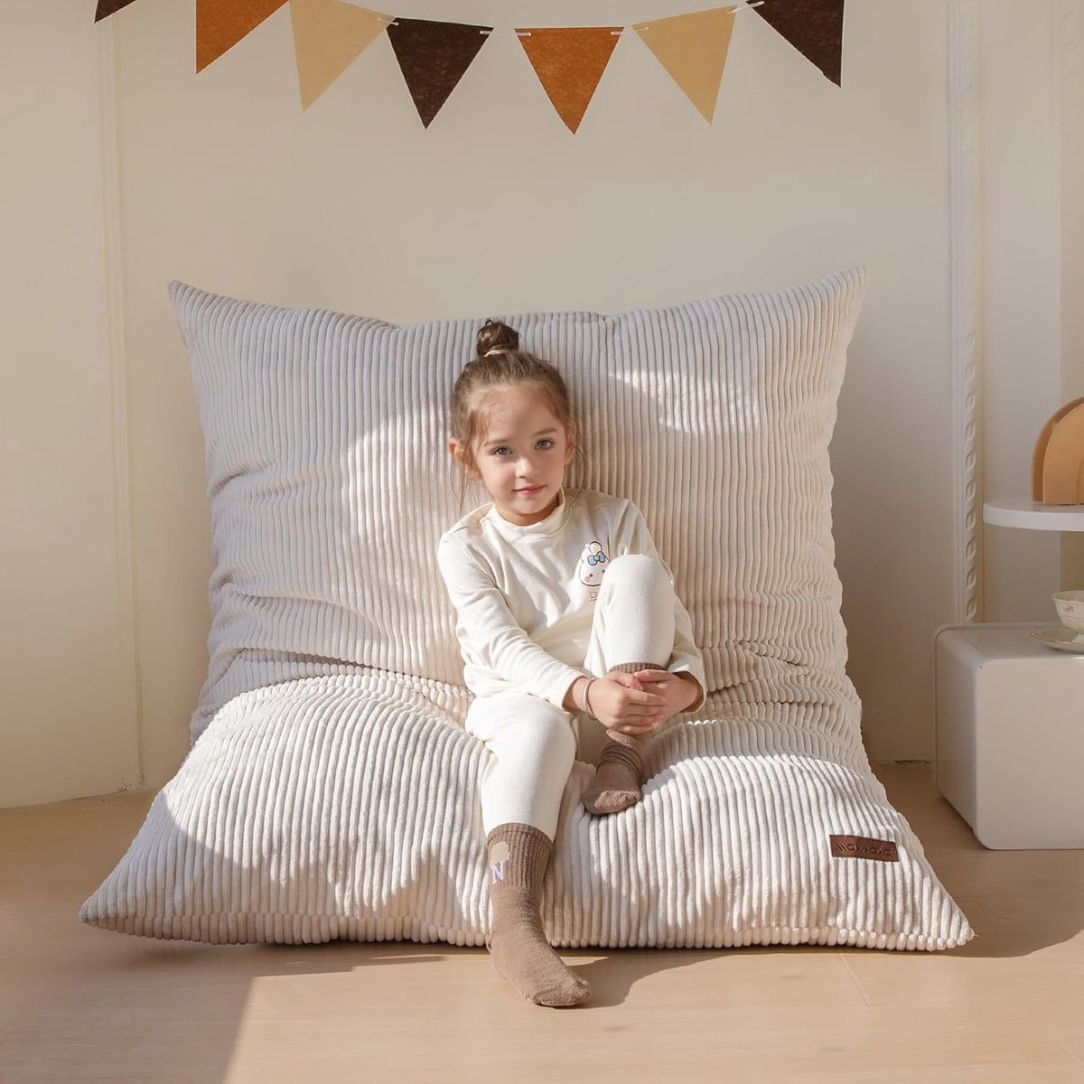 SnelShoppen - Comfortabele Kinder Bean Bag, Grote Zitzak met Zacht Schuim, Afneembare Katoenen Hoes, Ideaal voor Spelen, Lezen en Ontspannen in Divers