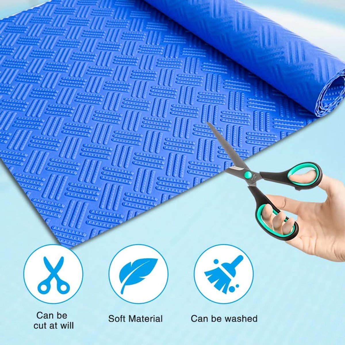 SnelShoppen - Pack van 2 90 x 30 cm Zwembad Ladder Mat, Beschermmat voor Zwembadladder, Antislip Laddermat, Zwembadmat met Antislip Textuur, Perfect v