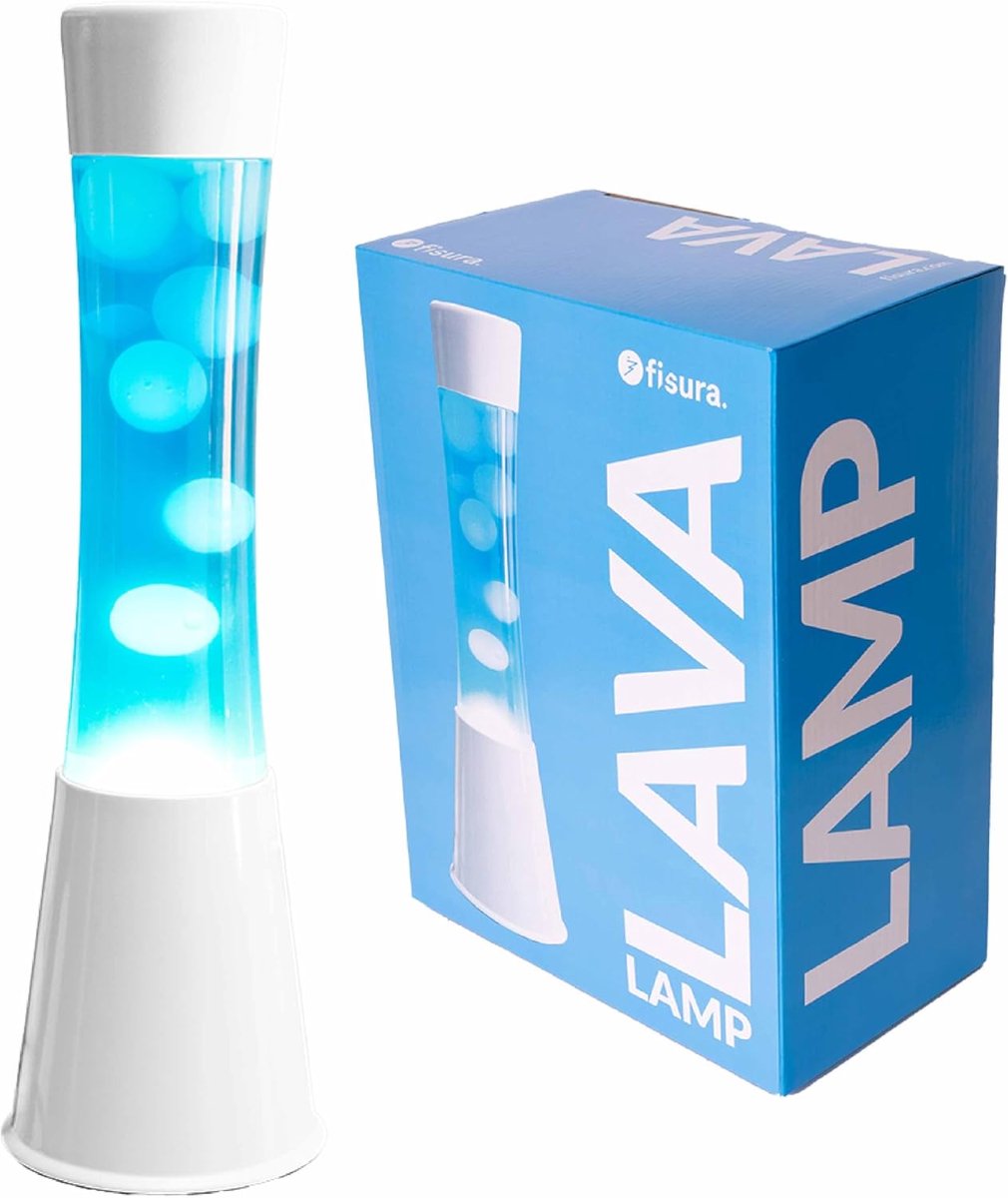 SnelShoppen - Lava lamp met vervanglamp - Ontspannende lamp 39.5 cm - Stijlvolle decoratie voor woonkamer, slaapkamer, feest, kinderen - Wit