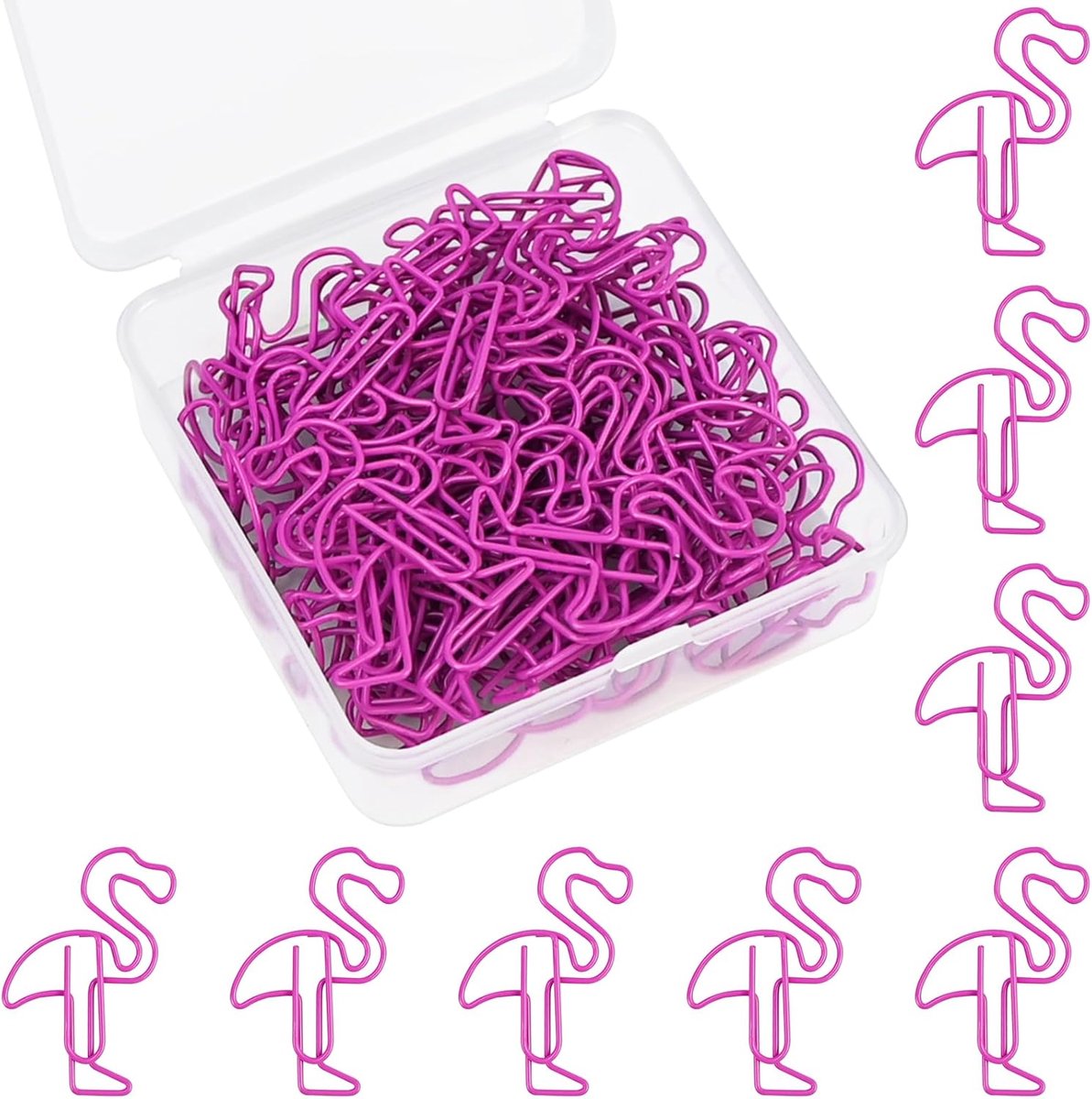 Thijox - Flamingo Paperclips 50 stuks - Roze Dierenvorm Klemmen - Metalen Papierclips voor Kantoor, School, Creatief Gebruik - Schattige Bladwijzers e