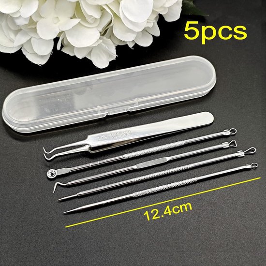 SnelShoppen - 5x Blackhead Remover Tool Set, Comedone Extractor, Milia ...