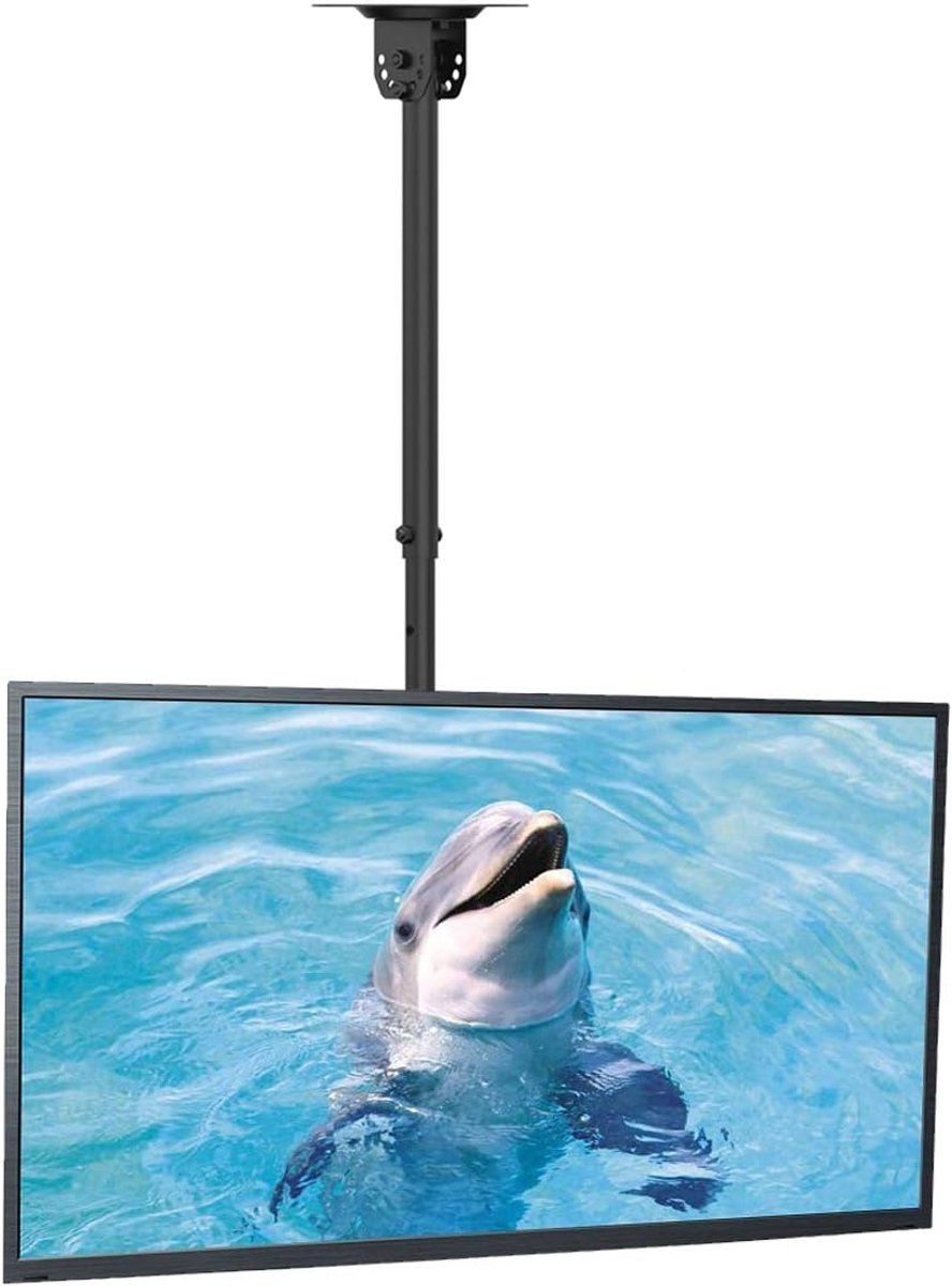 SnelShoppen - TV Plafondbeugel voor 26-65 inch Schermen, Verstelbaar van 54-78cm, Kantel- en Draaimogelijkheden, Tot 45kg, VESA 400x400mm, Geschikt vo