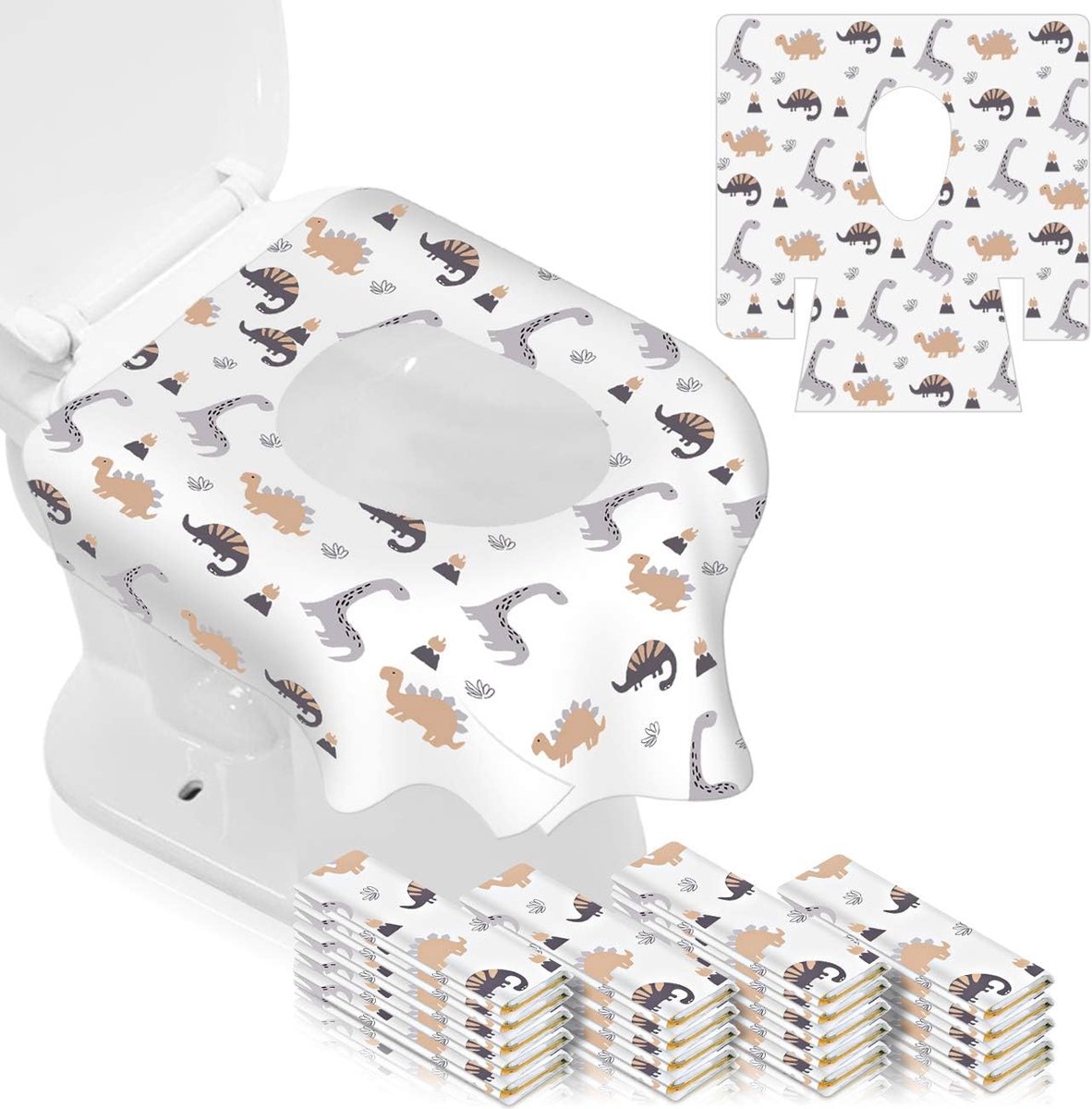 SnelShoppen - Disposable Toilet Seat Covers 40 Stuks Extra Groot voor Kinderen, Potty Training, Reis, Waterdicht, Zacht, Hygiënisch, Publieke Toilette
