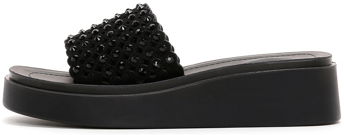 DERIMOD Muiltjes Imitation Leren Muiltjes With Rhinestone Details