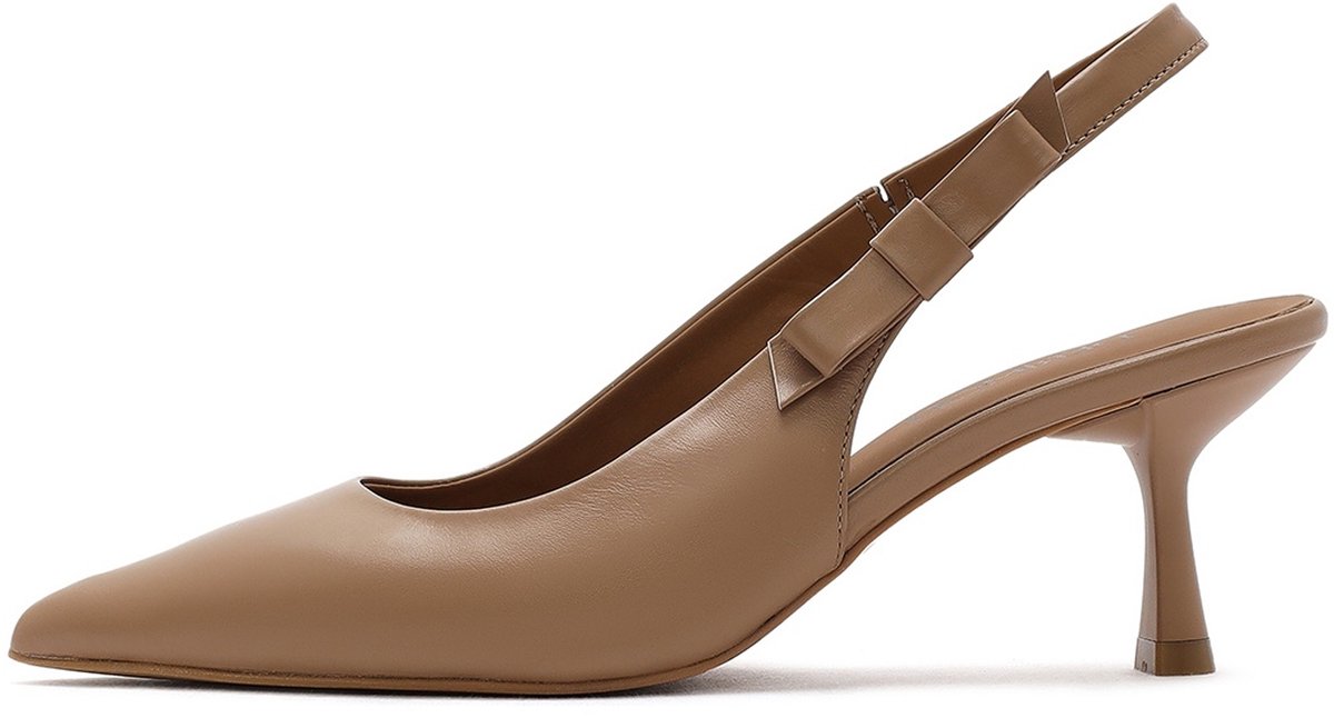 DERIMOD Slingbacks Met Hoge Hak Leren Slingbacks Met Hoge Hak