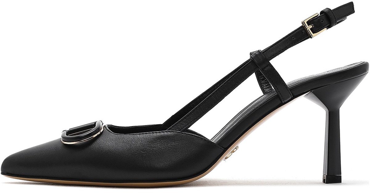 DERIMOD Slingbacks Met Hoge Hak Leren Slingbacks Met Hoge Hak