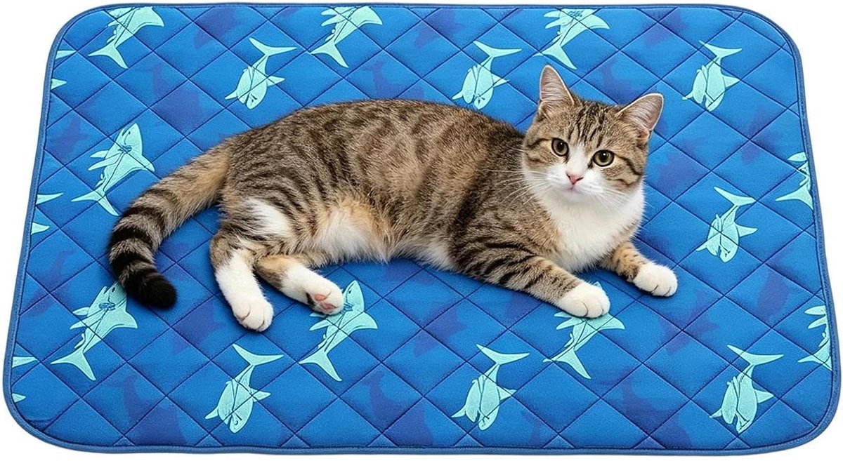 Honden Koelmat - Verkoelende Hondendeken - Hond Koel Houden - Waterdicht en Wasbaar - 60x40 cm - Blauw