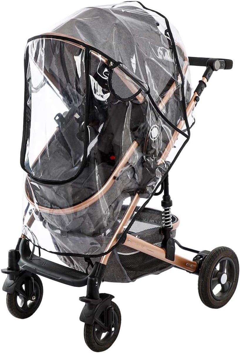 SnelShoppen - Universele Baby Kinderwagen Regenhoes - Ademend, Waterdicht EVA Materiaal met Venster, Duurzaam en Geurloos, Eenvoudig te Installeren vo