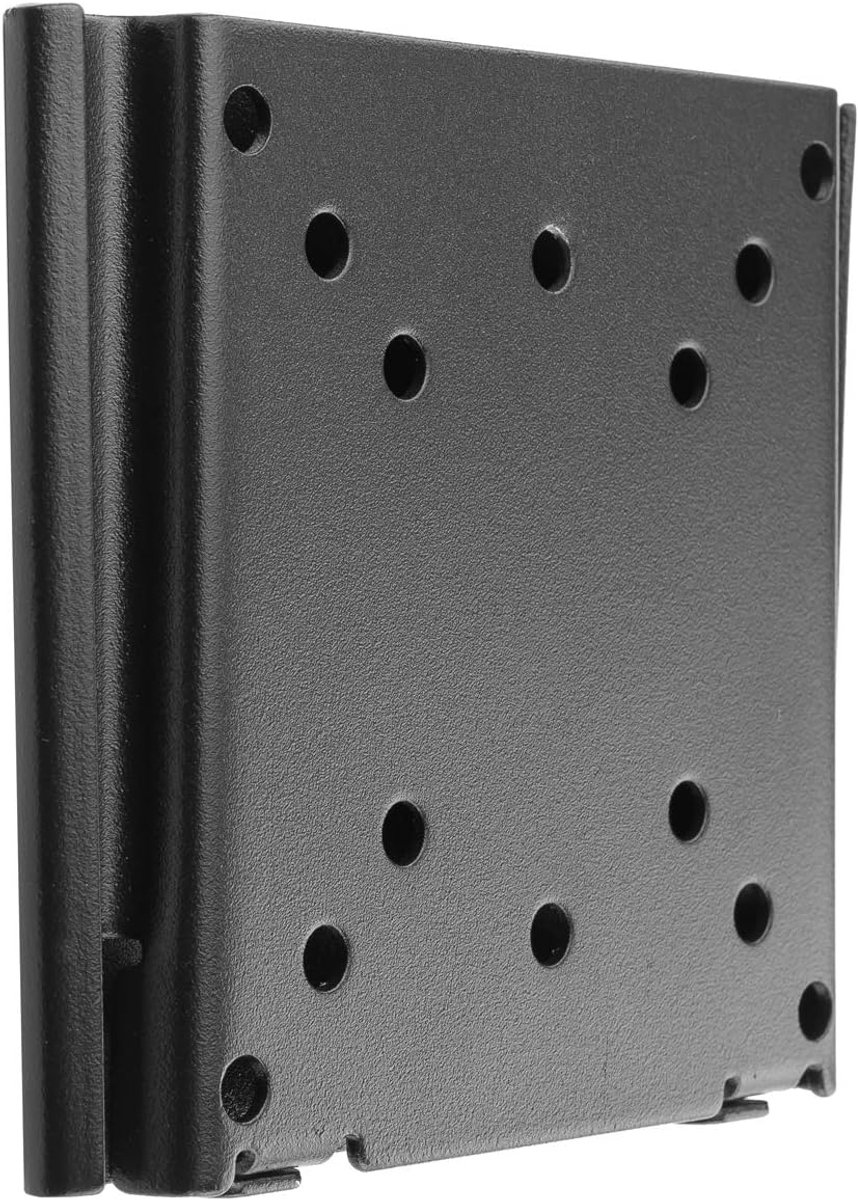 SnelShoppen - Vaste Wandbeugel voor Monitor/TV/LED/LCD 10" tot 23" - Stevige Metalen Beugel tot 30kg, VESA tot 100x100 mm, Zwart