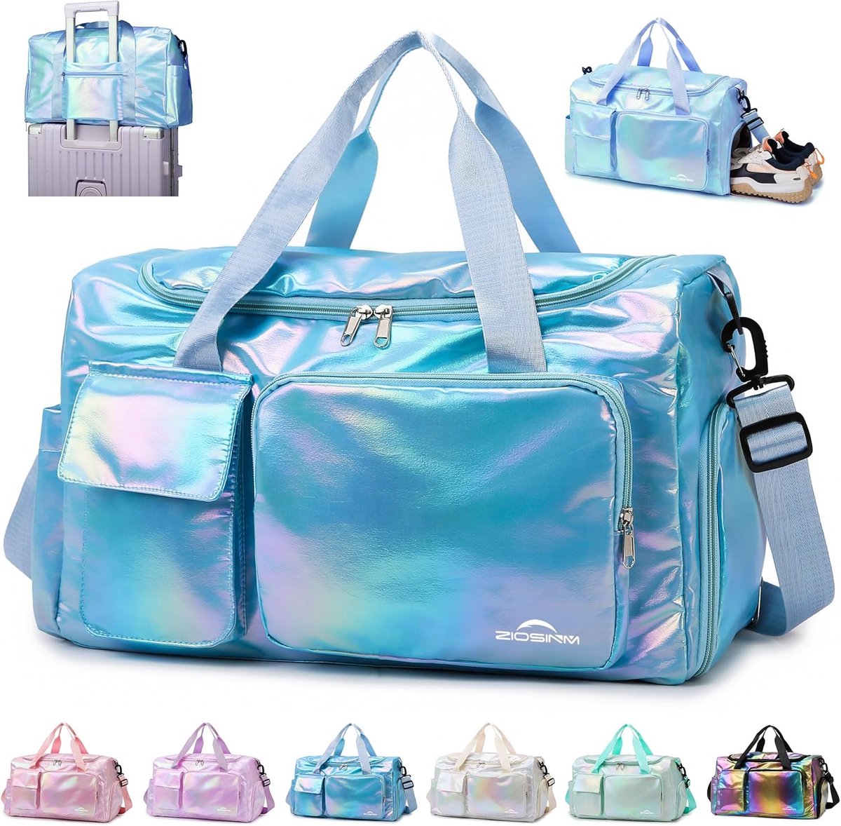 Sporttas dames - Waterdichte reistas met schoenenvak en multifunctioneel ontwerp voor gym, reizen en zwemmen - 48 x 21 x 28 cm