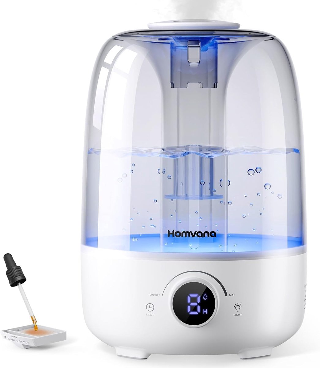 SnelShoppen - Topfill Cool Mist Luchtbevochtiger 40 Uur met Diffuser en Nachtlampje voor Kinderkamer, Baby, Planten - BPA Vrij, Ultrageluid, Ideaal vo