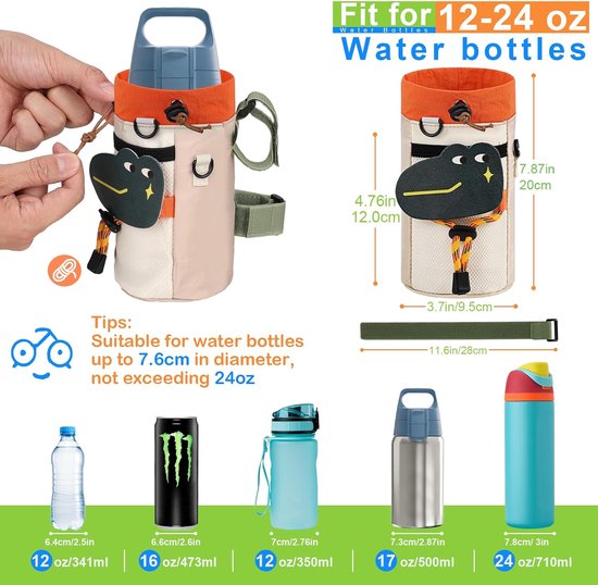 SnelShoppen - Flessenhouder voor Fiets, Scooter & Mountainbike - Zonder Schroeven, Met Mesh Compartimenten - Ideaal voor Kinderen, Trekking, Wegfiets — afbeelding 5