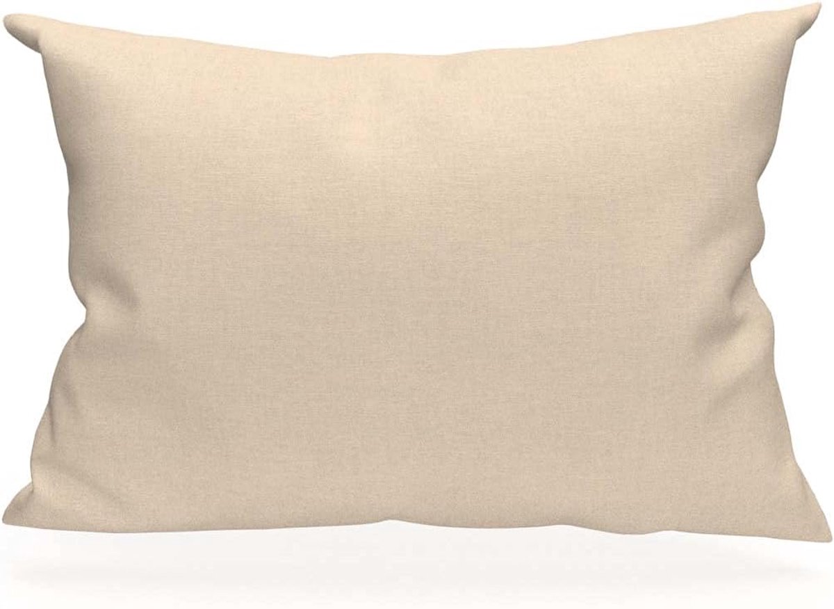 SnelShoppen - Ecru Katoenen Sierkussen 50x75cm, 57 Draad/cm², Machinewasbaar, Perfect voor Woonkamer en Slaapkamer