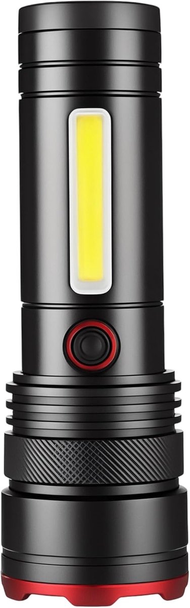 SnelShoppen - Aluminium LED Zaklamp - Extreem Heldere 2000 Lumen, USB-C Oplaadbaar, Zoombare Mini Handlamp met 4 Lichtstanden, Waterdicht en Powerbank