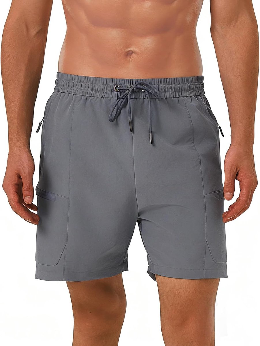 SnelShoppen - Heren Badebroek met Ritssluiting en Mesh-Voering, Sneldrogend, Ideaal voor Zwemmen, Strand en Vakantie, Beschikbaar in Diverse Kleuren e