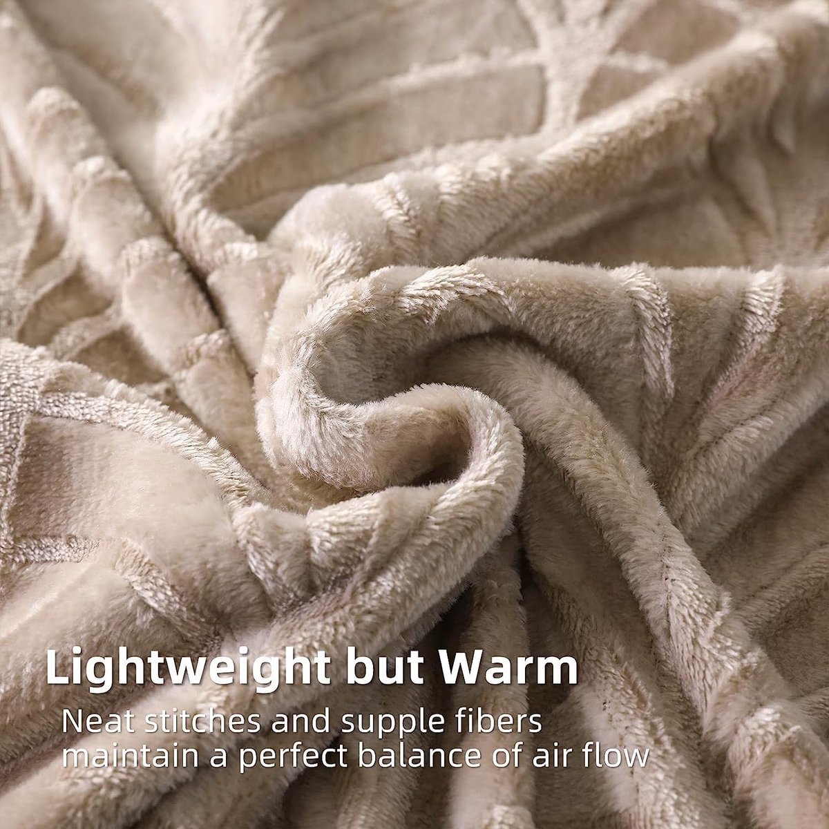 SnelShoppen - Whale Flotilla Knuffel Dekentje met Bladerenpatroon, Warme Fleece Sofa Dekens, Zacht en Fluffy Flanel Dekbed, 220 x 240 cm, Beige voor C