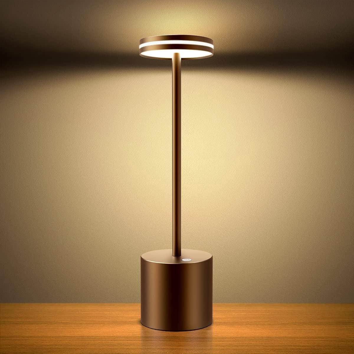 SnelShoppen - Oplaadbare LED Bureau Lamp - 5000mAh Draadloze Tafel Lamp - Dimbaar, Aluminium, Voor Binnen & Buiten - Ideaal voor Bedside, Tuin, Restau
