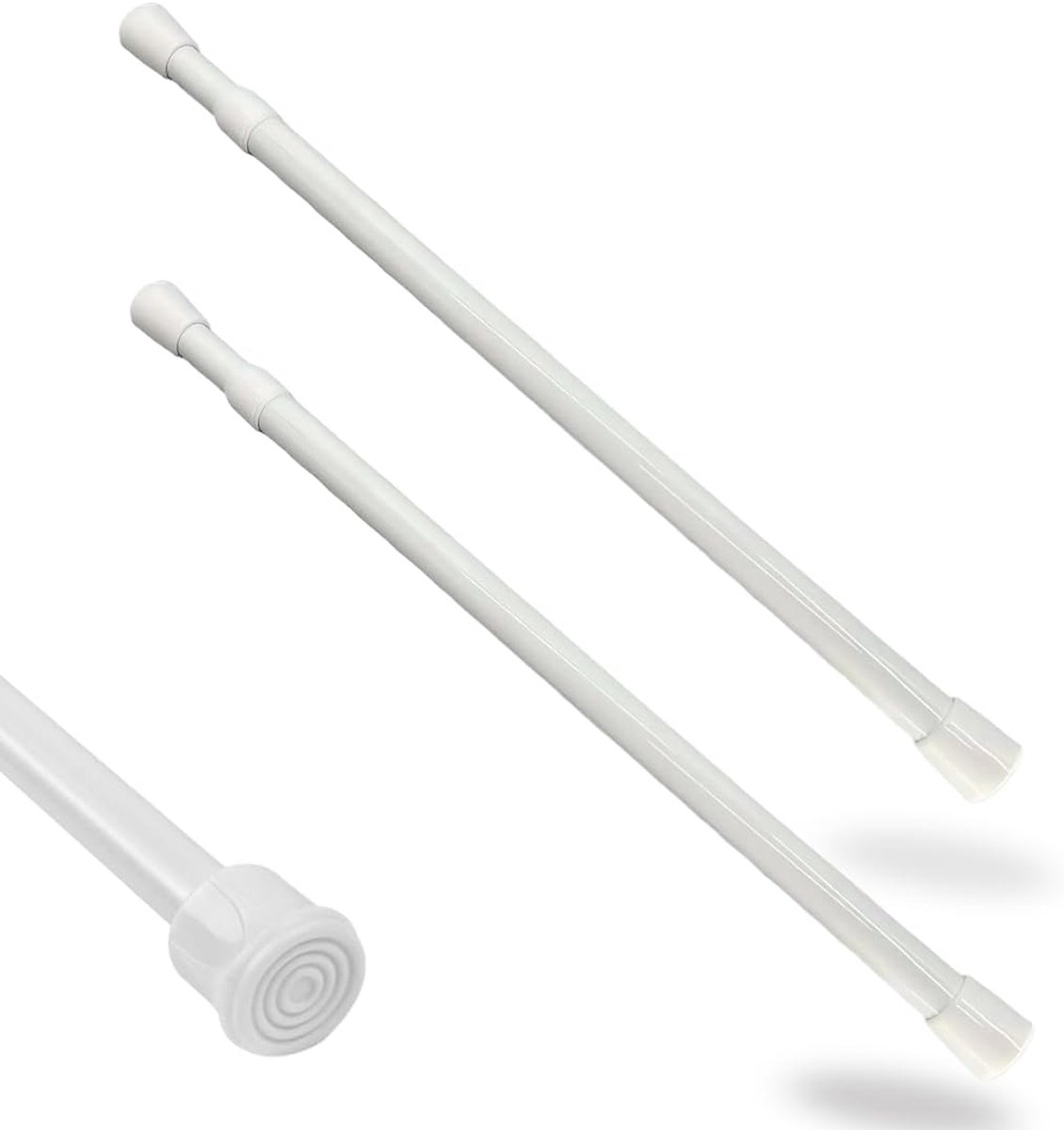 SnelShoppen - Verstelbare Gordijnroede, Push Gordijnroede, Set van 2, Lengte 30-50 cm, Telescopische Gordijnroede, Geen Boren, Ideaal voor Glasgordijn